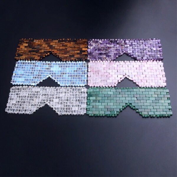 Crystal Eye Mask Curtain Sleeping Mask Rose Quartz Therapy Facial Massager