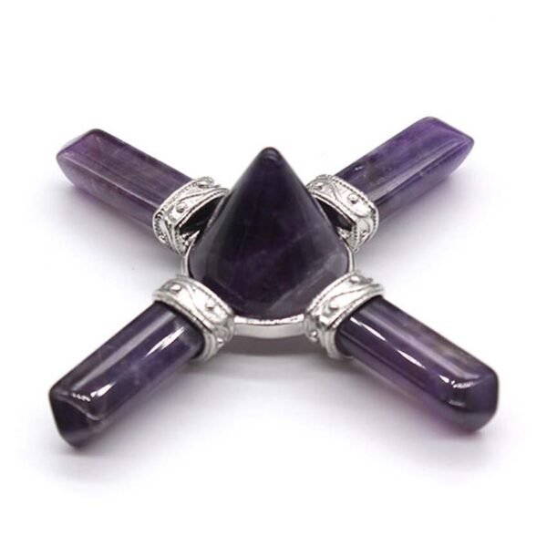 KFT Natural Stone Pyramid 7 Chakra Points Energy Generator Reiki Chakra Healing Crystal Stone Transmitter Jewelry