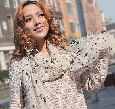 Summer Beach Long Shawl Fahion Skull Print Chiffon Silk Scarf Mulim Hijab