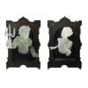 3D Ghost In The Mirror Frame Resin Luminous Wall Stickers Gothic Terror  Wallpaper Decor