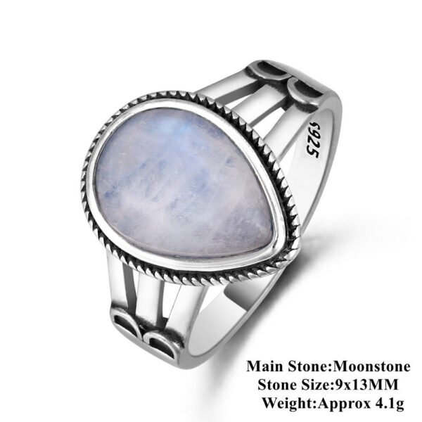 Natural Moonstone rings For Men Women's 925 Sterling Silver Jewelry Ring With Big Stones 11x17MM Oval Gemstones Gifts Wholesale