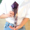 Super size Natural Amethyst Quartz Cluster Crystal Rod Point Specimen Scepter