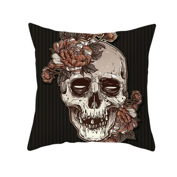 Skull Printing Decorative Pillowcase Black and White Skull Pillow Case Polyester Skull Pattern Pillow Cover kussensloop
