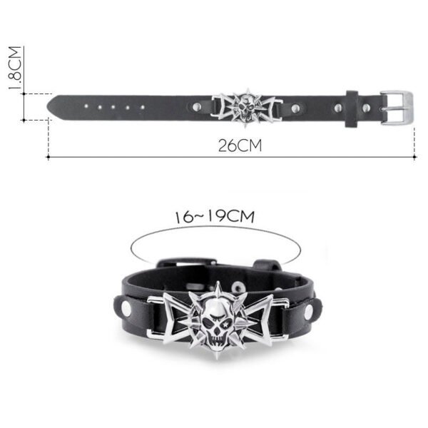 Skeleton Skull Star Eye Punk Gothic Rock Leather Belt Buckle  Bracelets