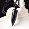 Black Obsidian Natural Stone Pendant Crystal Pillar Necklace