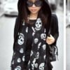 Summer Beach Long Shawl Fahion Skull Print Chiffon Silk Scarf Mulim Hijab