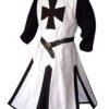 4XL Medieval Warriors Knight Templar Crusader Costume Adult Men Gown Sleeveless Shirt Top Cross Tabard Surcoat Tunic Clothes