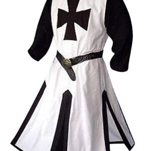4XL Medieval Warriors Knight Templar Crusader Costume Adult Men Gown Sleeveless Shirt Top Cross Tabard Surcoat Tunic Clothes