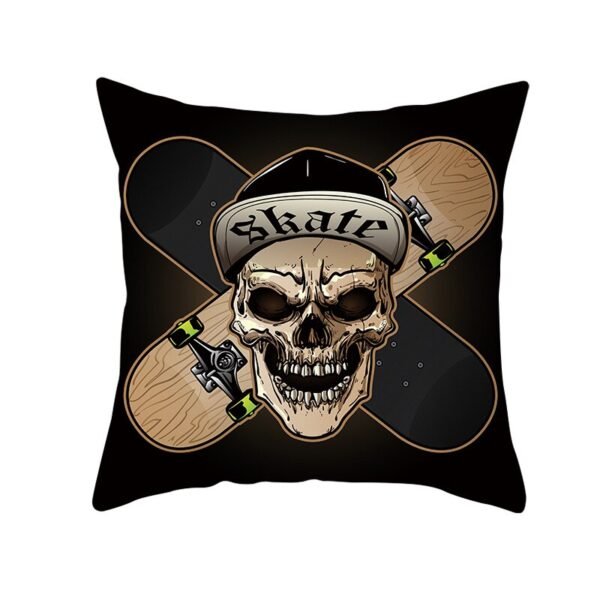 Skull Printing Decorative Pillowcase Black and White Skull Pillow Case Polyester Skull Pattern Pillow Cover kussensloop