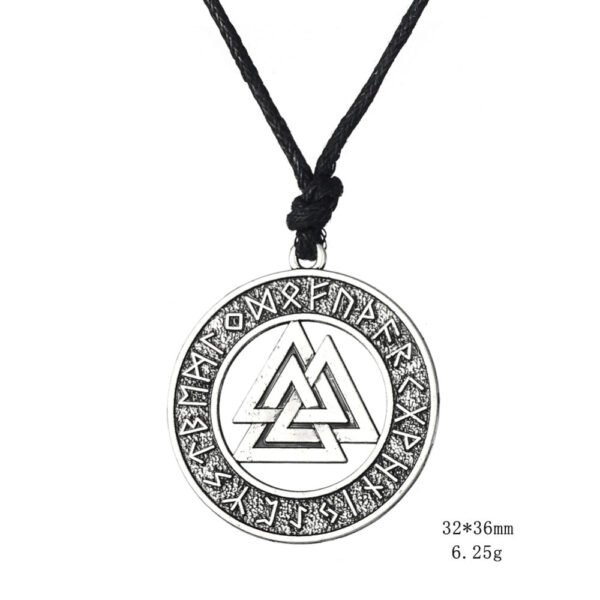 Vintage Men Ethnic Viking Necklace Warrior Scandinavian Amulet  Norse Runes Pendant