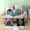 Skull Printing Decorative Pillowcase Black and White Skull Pillow Case Polyester Skull Pattern Pillow Cover kussensloop