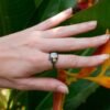 Gothic Ring Vintage Moonstone Ring Gold Flower Finger Ring