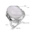 Natural Moonstone rings For Men Women's 925 Sterling Silver Jewelry Ring With Big Stones 11x17MM Oval Gemstones Gifts Wholesale