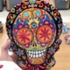 Hamasa hands sugar skulls ceramic coasters with cork base Drinks Absorbent Stone