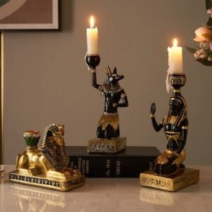 Hac075a799c714983b60b8c3ed08820d86 Resin Candlestick Ancient Egyptian Goddess Anubis Candle Holder