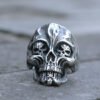 Gothic Men's Stainless Steel Skull Ring Punk Hip Hop Rider Skull Ghost King Ring