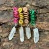 Hair Beads Raw Crystal Colorful Hair ring Pentagram Viking Spiral Sneak Beaded Hair Braids  Wicca Accessories