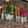 Hair Beads Raw Crystal Colorful Hair ring Pentagram Viking Spiral Sneak Beaded Hair Braids  Wicca Accessories