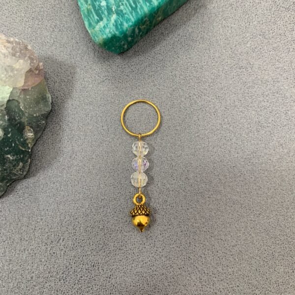 Hair Braids Hair Rings Beads Skull Raw Crystal Pentagram Beaded Wicca Vintage  Witchcraft