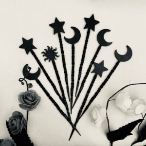 Hair Stick Wicca Crescent   Celestial Witchcraft Accessories Viking Witch Headdress Hairpin Punk Pagan Gift