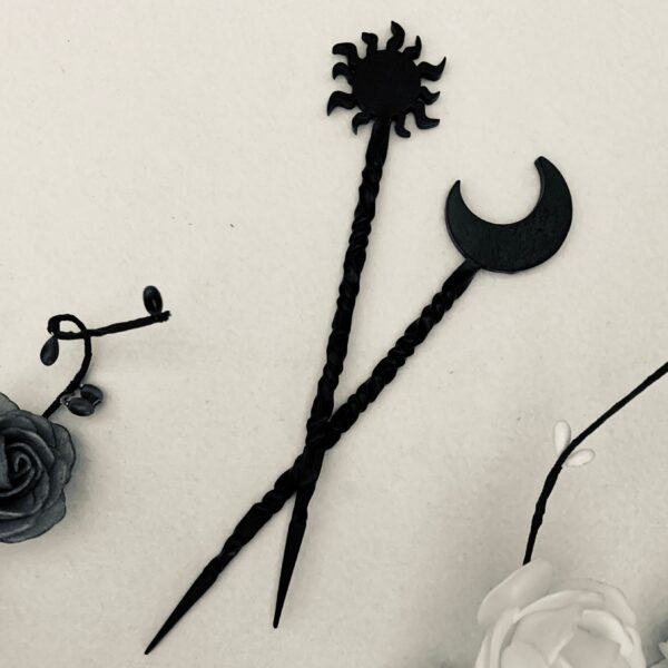 Hair Stick Wicca Crescent   Celestial Witchcraft Accessories Viking Witch Headdress Hairpin Punk Pagan Gift