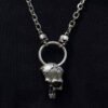 Half Skull Skeleton Pendant Necklace Pagan Gothic Steam Punk Jewelry For Party