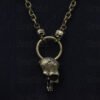 Half Skull Skeleton Pendant Necklace Pagan Gothic Steam Punk Jewelry For Party