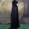 Halloween Costume Hooded Cloak Wicca Robe Cosplay Costumes Black Black Cloak Scary Witch Devil Role Play Halloween Party Decor