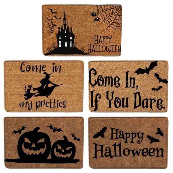 Halloween Doormat Anti-slip Carpet Funny Door Mats Indoor Entrance Rug Pumpkin Witch Castle Carpet Decorative Home Textile Decor
