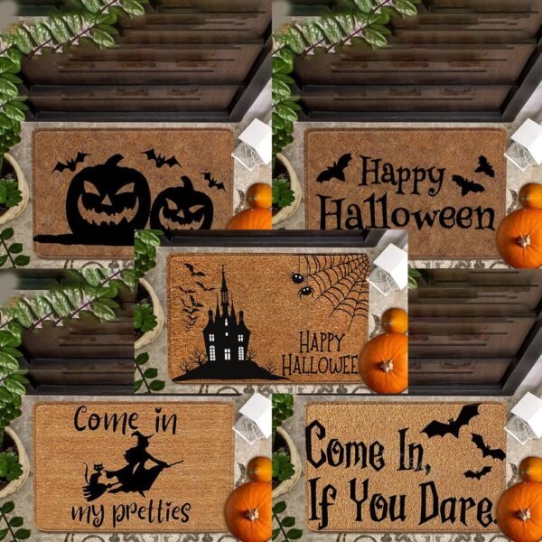 Halloween Doormat Anti-slip Carpet Funny Door Mats Indoor Entrance Rug Pumpkin Witch Castle Carpet Decorative Home Textile Decor