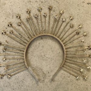 Magic Wicca~Halo Crown with Mini Star Detail  Sunburst Crown  Goddess crown Customizable  Bridal Crown  Met Gala Crown