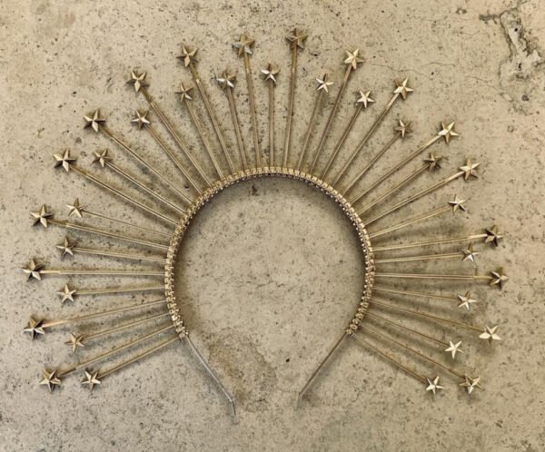 Magic Wicca~Halo Crown with Mini Star Detail  Sunburst Crown  Goddess crown Customizable  Bridal Crown  Met Gala Crown