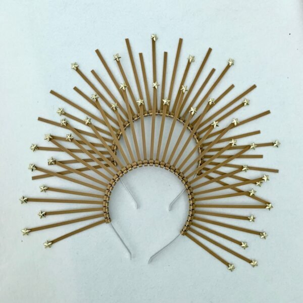 Magic Wicca~Halo Crown with Mini Star Detail  Sunburst Crown  Goddess crown Customizable  Bridal Crown  Met Gala Crown