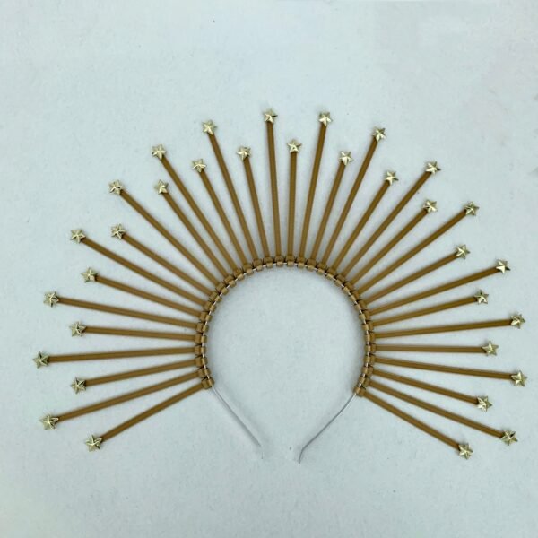 Magic Wicca~Halo Crown with Mini Star Detail  Sunburst Crown  Goddess crown Customizable  Bridal Crown  Met Gala Crown