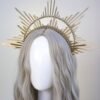 Magic Wicca~Halo crown Simple Halo Headpiece Festival crown Festival headpiece Met Gala Crown Sunburst Crown Gold Zip Tie Crown Mary Crown