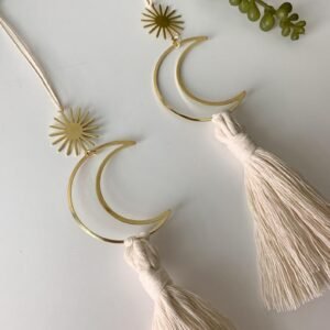 Handmade-Crescent-Moon-Car-Hanging-Rear-View-Mirror-Accessory-Home-Decor-For-Gift Handmade Crescent Moon Car Hanging Rear View Mirror Accessory Home Decor For Gift