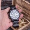 Handmade  Wooden Watches Man Women Runic Circle Watch with Golden Helm of Awe or Vegvisir Quartz Wristwatch Male
