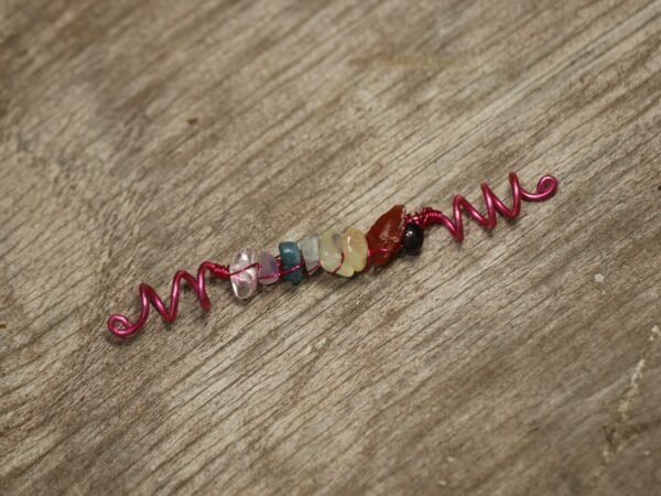 Handmade colorful crystal hair ring natural crystal hair beads Viking spiral hair tresses jewelrys