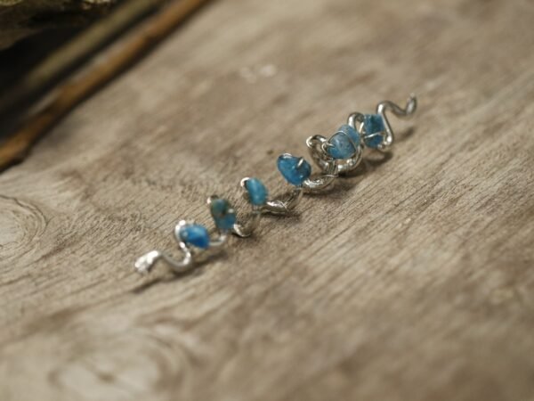 Handmade colorful crystal hair ring natural crystal hair beads Viking spiral hair tresses jewelrys