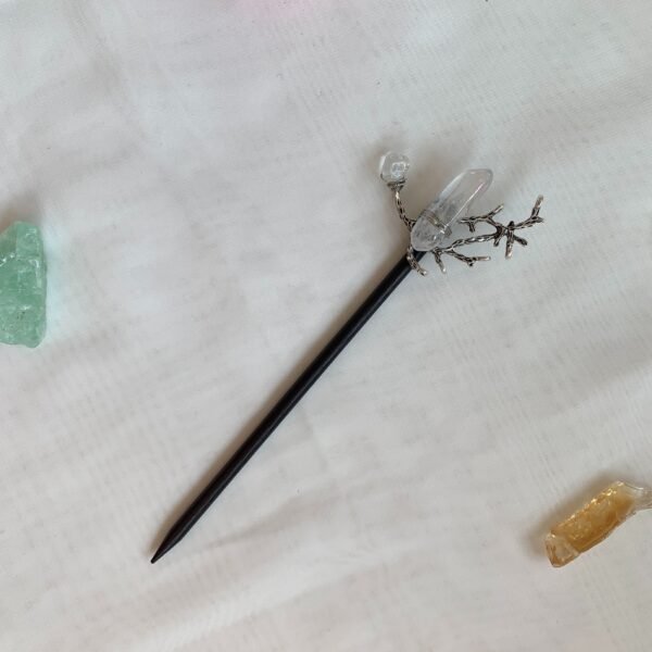 Handmade crystal natural amethyst hairpin wood hairpin bridal hair comb crystal hair ornament BOHO wedding gift