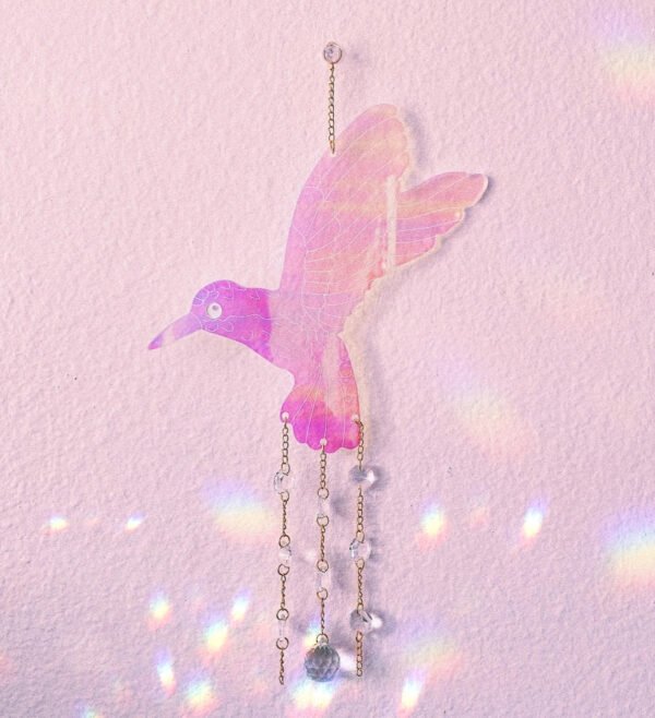Handmade hummingbird suncatcher + prism | light catcher | rainbow maker | crystal love