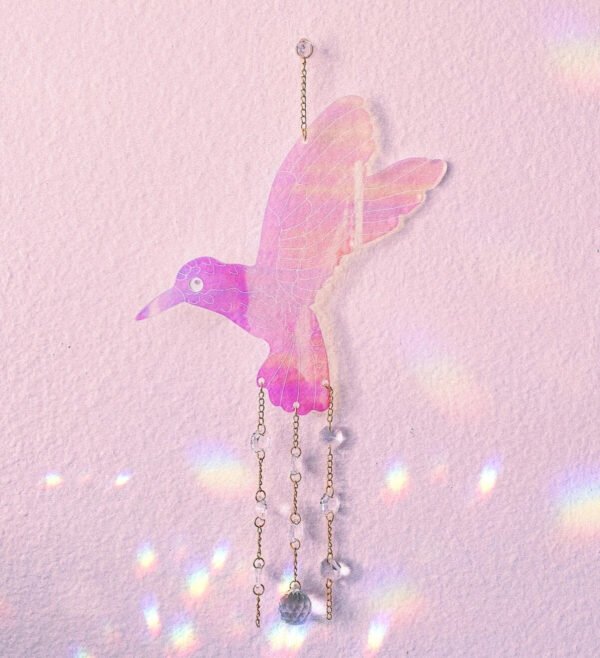 Handmade hummingbird suncatcher + prism | light catcher | rainbow maker | crystal love