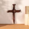Handmade wooden cross on wall Christian cross religious wall decoration wood carving church gift for pastor