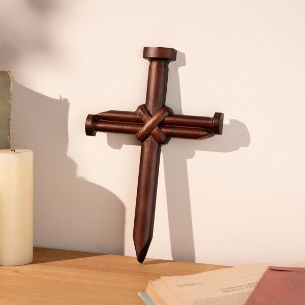 Handmade wooden cross on wall Christian cross religious wall decoration wood carving church gift for pastor
