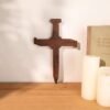 Handmade wooden cross on wall Christian cross religious wall decoration wood carving church gift for pastor