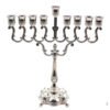 Hanukkah Menorah Candlestick Silver Color Israel Jewish Candle Holder