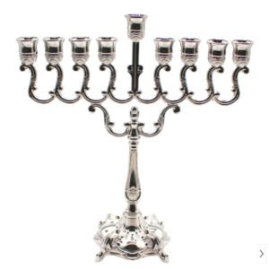 Hanukkah-Menorah-Candlestick-Silver-Color-Israel-Jewish-Candle-Holder Hanukkah Menorah Candlestick Silver Color Israel Jewish Candle Holder