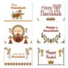 Happy Hanukkah Card Sets Jewish Gift Menorah Thank You Card 6pcs