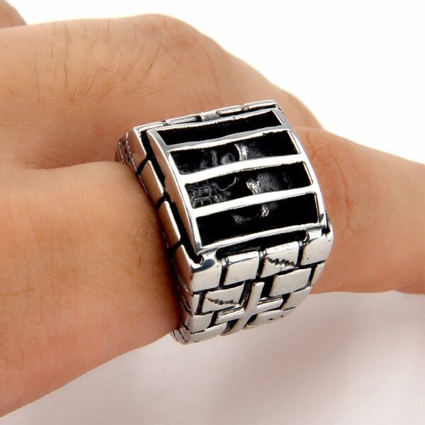Gothic Men Prison Skull Ring
