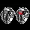 Punk Goth Dragon Claw Stone Ring